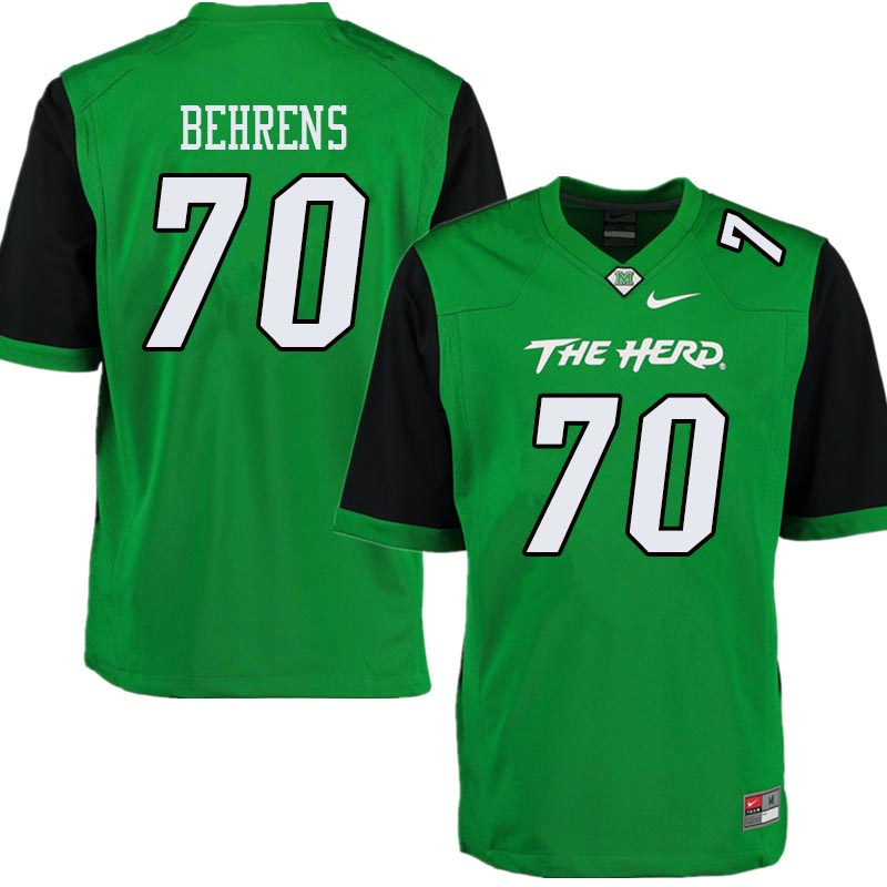 Men #70 Sean Behrens Marshall Thundering Herd College Football Jerseys Sale-Green